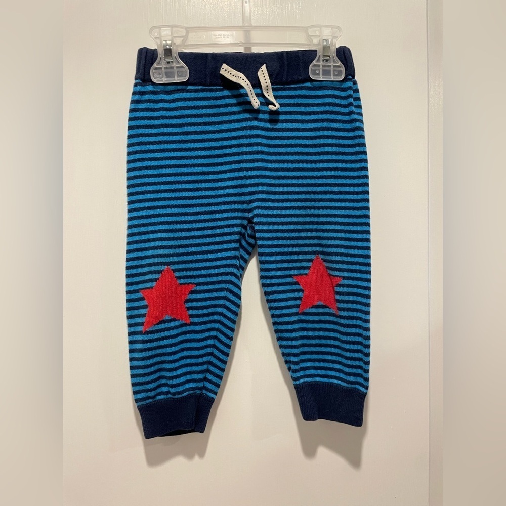 Blue Striped Baby Pants with Red Stars